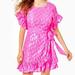 Lilly Pulitzer Dresses | Lilly Pulitzer Darlah Silk Mini Dress In Razberry Leopard Metallic Print. | Color: Pink | Size: 2