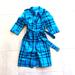 Burberry Jackets & Coats | Burberry Brit Women's Light Blue Plaid Coat- Dress Button Up Size M | Color: Blue/Gray | Size: 6