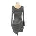 Charlotte Russe Casual Dress - Bodycon: Black Stripes Dresses - Women's Size Small