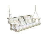 Foundry Select SainCroix Amish Rollback Console Treated Porch Swing Wood/Solid Wood in White | 21 H x 63 W x 27 D in | Wayfair