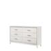 Everly Quinn Dresser w/ 6 Drawers & Shimmer Accent Trim, White Wood in Brown/White | 38 H x 63 W x 17 D in | Wayfair