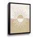 Corrigan Studio® Neutral Nursery Half Sun Gallery Wrapped Floater-Framed Canvas Canvas, Wood in Brown/White | 32 H x 24 W x 2 D in | Wayfair