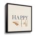 The Holiday Aisle® Happy Fall I - Floater Frame Textual Art on Canvas Canvas, Wood in Blue/Brown | 18 H x 18 W x 2 D in | Wayfair