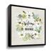 Rosalind Wheeler Welcome To Our Home Wreath Gallery Wrapped Floater-Framed Canvas Canvas, Wood in Green | 10 H x 10 W x 2 D in | Wayfair