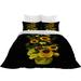 Rosalind Wheeler Amariss Black/Yellow/Green Microfiber Farmhouse/Country Duvet Cover & Insert Set Microfiber in Black/Green/Yellow | Wayfair