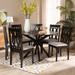 Baxton Studio Callie Modern and Contemporary Grey Fabric Upholstered and Dark Brown Finished Wood 7-Piece Dining Set - Wholesale Interiors Callie-Grey/Dark Brown-7PC Dining Set