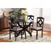 Baxton Studio Nesa Modern Transitional Grey Fabric Upholstered and Dark Brown Finished Wood 5-Piece Dining Set - Wholesale Interiors Nesa-Grey-Dark Brown-5PC Dining Set