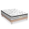 Ensemble Matelas à Ressorts ensachés et Sommier en kit bois 160x200