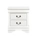 Bedroom Nightstand with 2 Drawers in White Finish