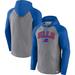 Men's Fanatics Branded Heathered Gray/Royal Buffalo Bills By Design Raglan Pullover Hoodie