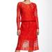 Free People Dresses | Free People Women's Luna Lace Pimento Red Midi Dress | Color: Red | Size: S