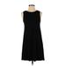 Ann Taylor LOFT Outlet Casual Dress - A-Line Crew Neck Sleeveless: Black Print Dresses - Women's Size 2X-Small Petite