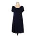 Rolla Coster Casual Dress - Shift: Blue Solid Dresses - Women's Size Small