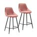 Mercury Row® Schillinger Counter Stool or Bar Stool Upholstered/Velvet/Metal in Pink | 38.18 H x 18.5 W x 20.86 D in | Wayfair