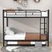 Isabelle & Max™ Twin Over Twin Metal Bunk Bed w/ Trundle Metal in Black | 65 H x 41 W x 78 D in | Wayfair 3E8EAE220ED447AE85FFCCC16840F36F