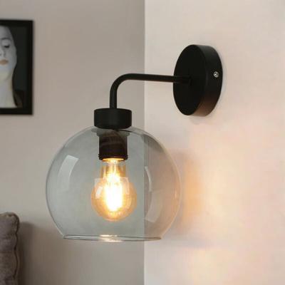 Licht-erlebnisse - Wandlampe Glas Kugel Schirm Schwarz Grau E27 Modern Image