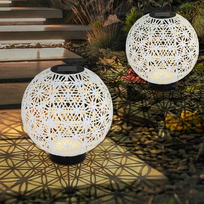 Kugelleuchte Solarleuchten für Außen Solarlampe orientalische Kugel LED Gartenkugeln Solar, Beton Image