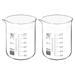2pcs 600ml Low Form Glass Beaker 3.3 Borosilicate Lab Measuring Cups - Clear