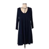 American Eagle Outfitters Casual Dress - A-Line Crew Neck 3/4 Sleeve: Blue Solid Dresses - Women's Size Small