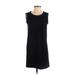 J.Crew Casual Dress - Shift Crew Neck Sleeveless: Black Solid Dresses - Women's Size 00