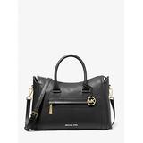 Michael Kors Carine Large Pebbled Leather Satchel Black One Size