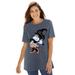 Plus Size Women's Disney Short Sleeve Crew Tee Heather Charcoal Minnie Witch by Disney in Heather Charcoal Minnie Witch (Size L)