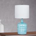 27" Teal Blue Glass Table Lamp by Cory Martin in Teal Blue White