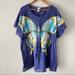 Anthropologie Tops | Anthropologie Mermaid Butterfly Tunic Cover Up Cutout Back Os Large | Color: Green/Purple | Size: One Size