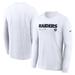 Men's Nike White Las Vegas Raiders Sideline Infograph Lock Up Performance Long Sleeve T-Shirt