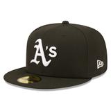 Men's New Era Black Oakland Athletics Team Logo 59FIFTY Fitted Hat