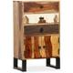 Buffet bahut armoire console meuble de rangement bois massif de sesham 86 cm
