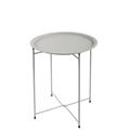 Table D'appoint, Table Basse Pliante Gris De Jardin Gris En Acier Epoxy 46X52CM- Meuble de jardin