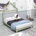Harper Orchard Karthic Full Size Platform Bed w/ Slats Support Wood in Green | 67 H x 57 W x 77 D in | Wayfair 35C8227E197140F2B5C63B79C8DAA9F6