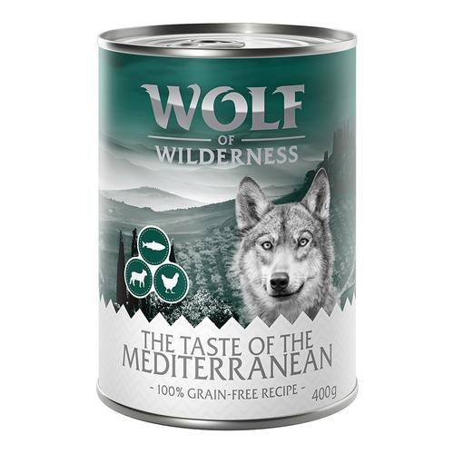 6x400g Wolf of Wilderness Taste of The Mediterranean Hundefutter nass getreidefrei