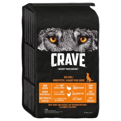 11,5kg Crave Hundefutter Trocken Adult mit Truthahn & Huhn Hundefutter Trocken