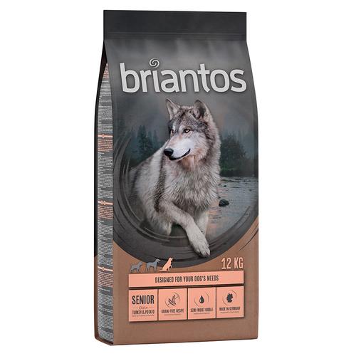 2 x 12 kg Briantos Senior Trockenfutter für Hunde: getreidefrei Pute & Kartoffel