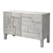 Credenza with MDF and Geometric 2 Door Cabinets, Washed Gray