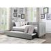 Contemporary Fabric Pleated Design Daybed with Trundle and Wooden Frame