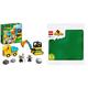 LEGO 10931 DUPLO Bagger und Laster Spielzeug mit Baufahrzeug für Kleinkinder ab 2 Jahren zur Förderung der Feinmotorik, Kinderspielzeug, Mehrfarbig & 10980 DUPLO Bauplatte in Grün, für DUPLO Sets