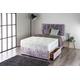 Home Furnishings UK Crushed Velvet Divan Bed Set with a Memory Sprung Mattress and Matching Buttoned Headboard (No Drawers) (3FT Single, Purple)