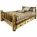 Loon Peak® Montana Collection Lodge Pole Pine Storage Bed Wood in White/Brown | 47 H x 66 W in | Wayfair LNPK6653 38999087