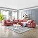 Pink Sectional - Commix Down Filled Overstuffed Velvet 6-Piece Sectional Sofa by Modway Velvet | 35 H x 119 W x 158 D in | Wayfair EEI-4824-DUS