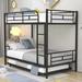 Isabelle & Max™ Metal Bunk Bed, Twin Over Twin Bunk Bed w/ Trundle Metal in Black | 65 H x 42 W x 78 D in | Wayfair