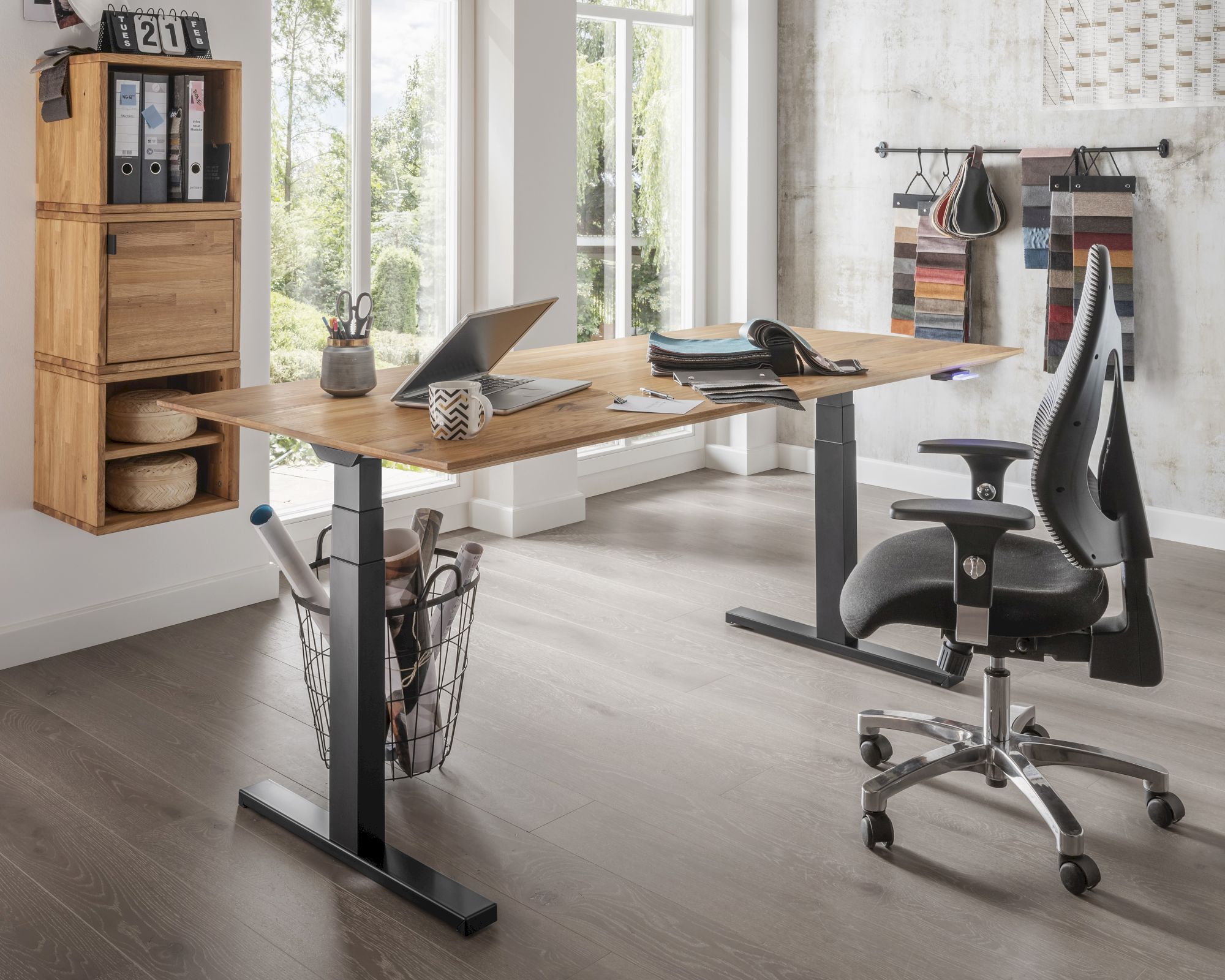 Massivholz »Florenz« Schreibtisch Schreibtisch 140 / Eiche natur geölt