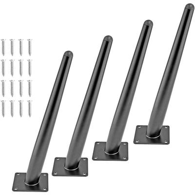 4 Stück Tischbeine Schräge Kegel Möbelbeine aus Metall Schrankfüße mit Schrauben Schwarz - 30cm Image
