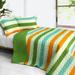 Green Rose 3PC Patchwork Quilt Set (Full/Queen Size)