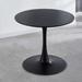 Mid-Century Dining Table For 2-4 Persons With Round Mdf Top, Pedestal Dining Table, End Table Casual Coffee Table