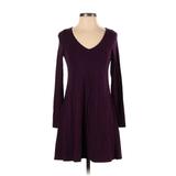 Express Casual Dress - Mini: Purple Solid Dresses - Women's Size X-Small