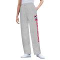 Plus Size Women's Disney Women's Fleece Navy Sweatpants Xmas Heather Grey Mickey Minnie by Disney in Heather Grey Mickey Minnie (Size L)