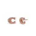 Coach Jewelry | Coach Pave Signature C Pave Stud Earrings | Color: Gold/Pink | Size: Os